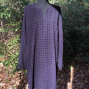 CABI Flattering Navy Harlequin Print Dress